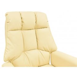 Firenze Faux Leather and Beige Metal Desk Chair with Wheels, 62x76x116/124 cm