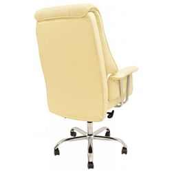 Firenze Faux Leather and Beige Metal Desk Chair with Wheels, 62x76x116/124 cm