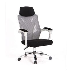 Sedia da scrivania con ruote Graz in tessuto e metallo bianco/grigio, 69x61x112/122 cm
