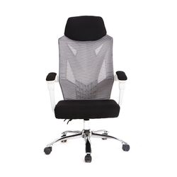 Sedia da scrivania con ruote Graz in tessuto e metallo bianco/grigio, 69x61x112/122 cm