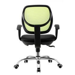 Mirafiori Sedia da Scrivania con Ruote in Tessuto Verde Fosforite/Nero e Metallo, 65x55x89/98 cm