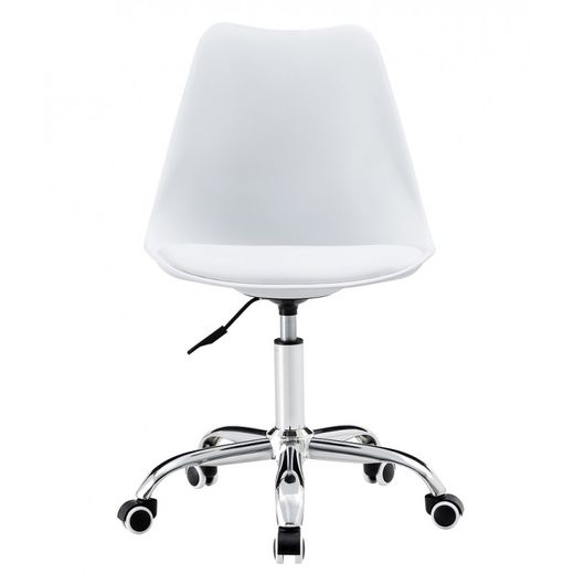 Silla de escritorio de polipropileno en blanco, 48 x 57 x 84-94 cm | Torre
