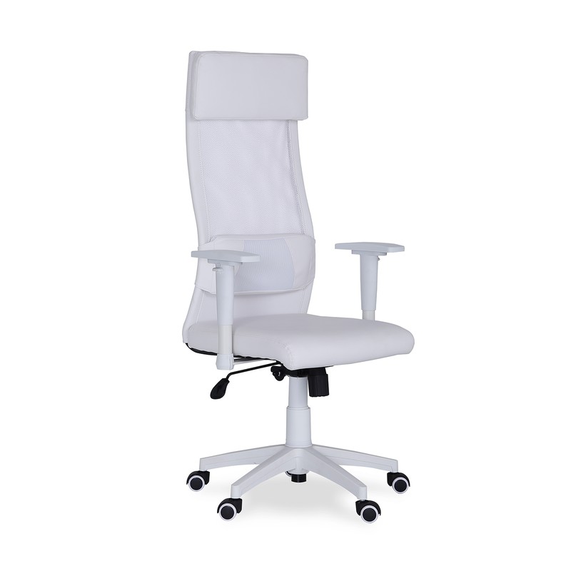 OKAKOPA Silla de escritorio blanca silla de oficina pequeña