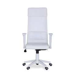 Sedia da scrivania in similpelle bianca, 70 x 70 x 120/128 cm | flusso d'aria