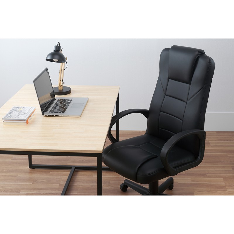  Silla de comedor de piel sintética negra, sillas auxiliares de  mediados de siglo, silla de tocador, silla de escritorio, silla pequeña  para oficina en casa, bonita silla con patas de metal