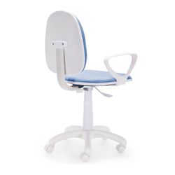 Skrivebordsstol i blå og hvid stof, 54 x 54 x 79/91 cm | Delfin