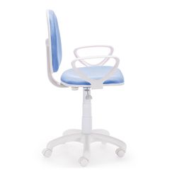 Skrivebordsstol i blå og hvid stof, 54 x 54 x 79/91 cm | Delfin