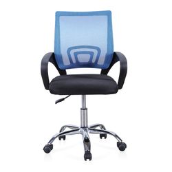Niebiesko-czarne krzesło do biurka z tkaniny, 60 x 60 x 90/102 cm | życie