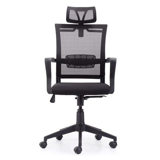 Skrivbordsstol i svart tyg, 64 x 64 x 117/127 cm | vinnare