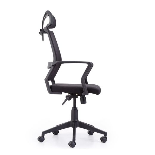 Skrivbordsstol i svart tyg, 64 x 64 x 117/127 cm | vinnare