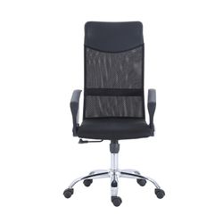 Sedia da scrivania in tessuto nero/argento, 64 x 64 x 114/122 cm | Allenatore