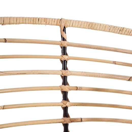 Stoel van natuurlijke vezels en natuurlijke/zwarte stof, 52x66x77cm