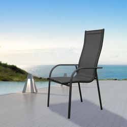 Cadeira de jardim Chillvert Portofino Alumínio 68x59x110 cm Cinza
