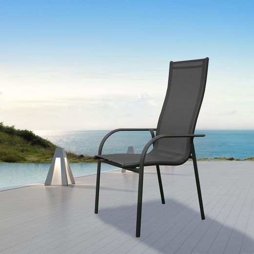 Cadeira de jardim Chillvert Portofino Alumínio 68x59x110 cm Cinza