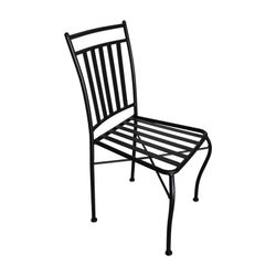 Cadeira de jardim em aço 40,5x50,5x89 cm preta empilhável com almofada