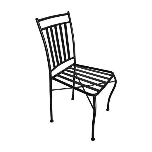 Cadeira de jardim em aço 40,5x50,5x89 cm preta empilhável com almofada