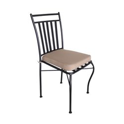 Cadeira de jardim em aço 40,5x50,5x89 cm preta empilhável com almofada