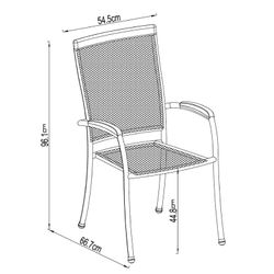 Steel and Wood Garden Chair 66.70x54.50x96.10 cm Gray