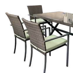 Garden Chair Steel and Synthetic Rattan 56x55x86 cm Stackable Gray with Cushion