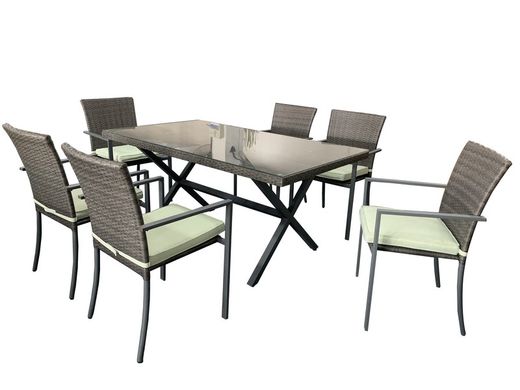 Garden Chair Steel and Synthetic Rattan 56x55x86 cm Stackable Gray with Cushion