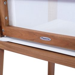 Tuinstoel met teakhout en Batyline armen in naturel en wit, 55 x 57 x 78 cm | Candon