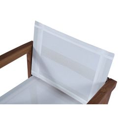 Tuinstoel met teakhout en Batyline armen in naturel en wit, 55 x 57 x 78 cm | Candon