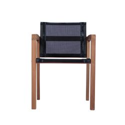 Garden dining set in honey teak and black Batyline | Danao + Candon