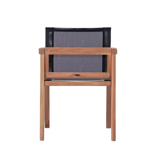 Garden dining set in honey teak and black Batyline | Danao + Candon