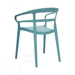 Garden chair with polypropylene arms in aquamarine, 57 x 52.5 x 76.5 cm | Surf