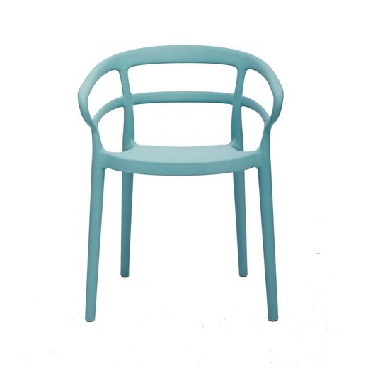 Garden chair with polypropylene arms in aquamarine, 57 x 52.5 x 76.5 cm | Surf