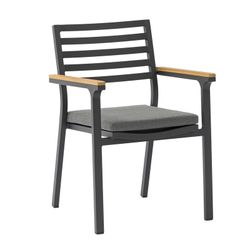 Sedia da giardino in alluminio antracite, 56,5 x 56 x 83,5 cm | Broome