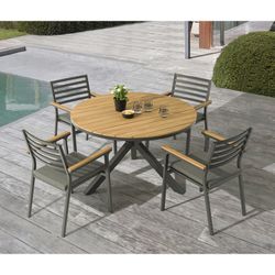 Sedia da giardino in alluminio antracite, 56,5 x 56 x 83,5 cm | Broome