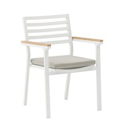 Garden dining set in white aluminum and teak | Sidney + Broome