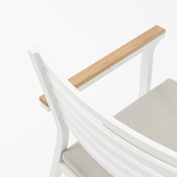 Garden dining set in white aluminum and teak | Sidney + Broome