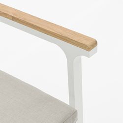 Garden dining set in white aluminum and teak | Sidney + Broome