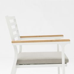 Garden dining set in white aluminum and teak | Sidney + Broome