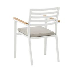 Garden dining set in white aluminum and teak | Sidney + Broome