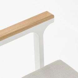 Garden dining set in white aluminum and teak | Sidney + Broome