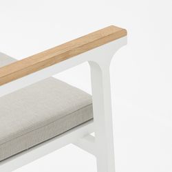 Garden dining set in white aluminum and teak | Sidney + Broome