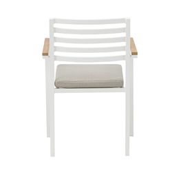 Garden dining set in white aluminum and teak | Sidney + Broome