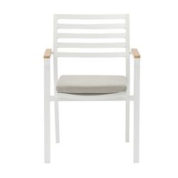 Garden dining set in white aluminum and teak | Sidney + Broome