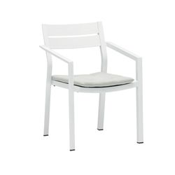 Sedia da giardino in alluminio bianco e grigio chiaro, 56 x 58 x 79 cm | Boori
