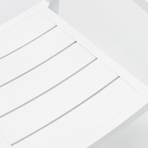 Aluminum garden chair in white and light gray, 56 x 58 x 79 cm | Boori