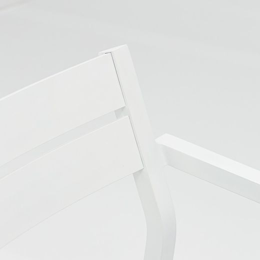 Aluminum garden chair in white and light gray, 56 x 58 x 79 cm | Boori