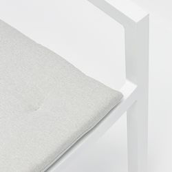 Aluminum garden chair in white and light gray, 56 x 58 x 79 cm | Boori