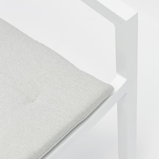 Aluminum garden chair in white and light gray, 56 x 58 x 79 cm | Boori