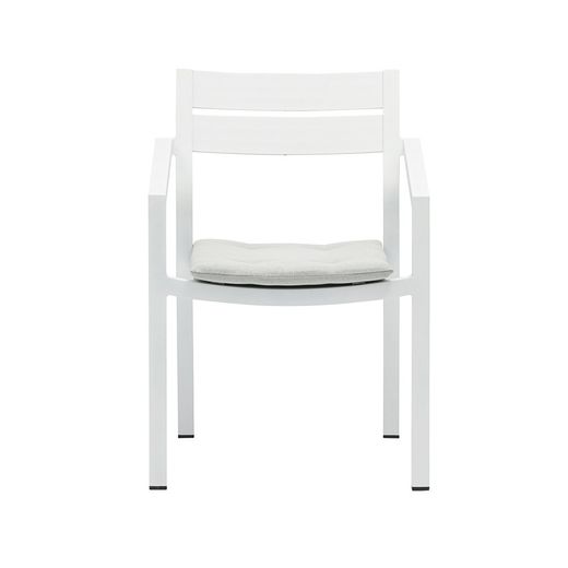 Aluminum garden chair in white and light gray, 56 x 58 x 79 cm | Boori