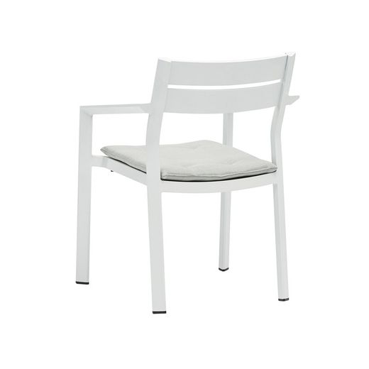 Aluminum garden chair in white and light gray, 56 x 58 x 79 cm | Boori