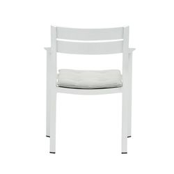 Sedia da giardino in alluminio bianco e grigio chiaro, 56 x 58 x 79 cm | Boori