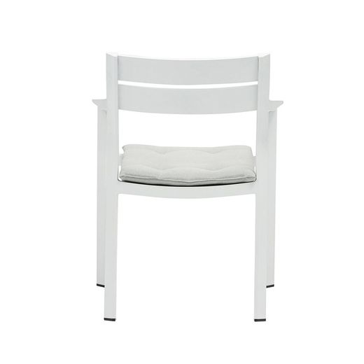 Aluminum garden chair in white and light gray, 56 x 58 x 79 cm | Boori